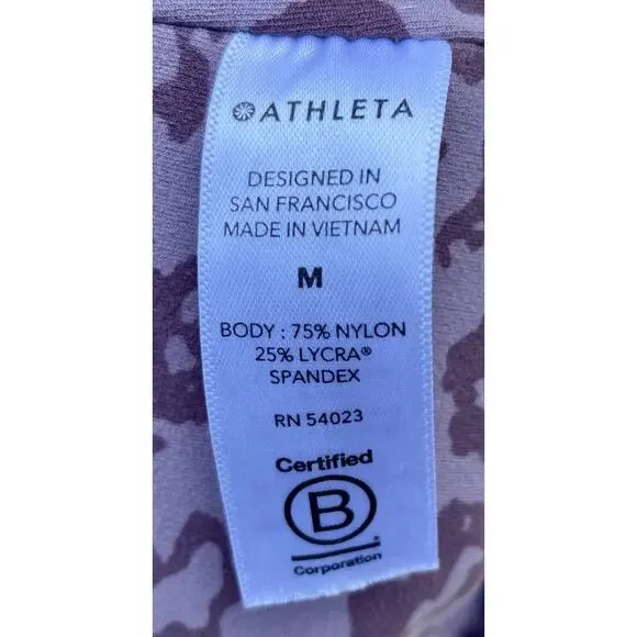 Athleta Straight‎ Leg Tights Yoga Pants Women's Animal Print Purple Sz. Medium M